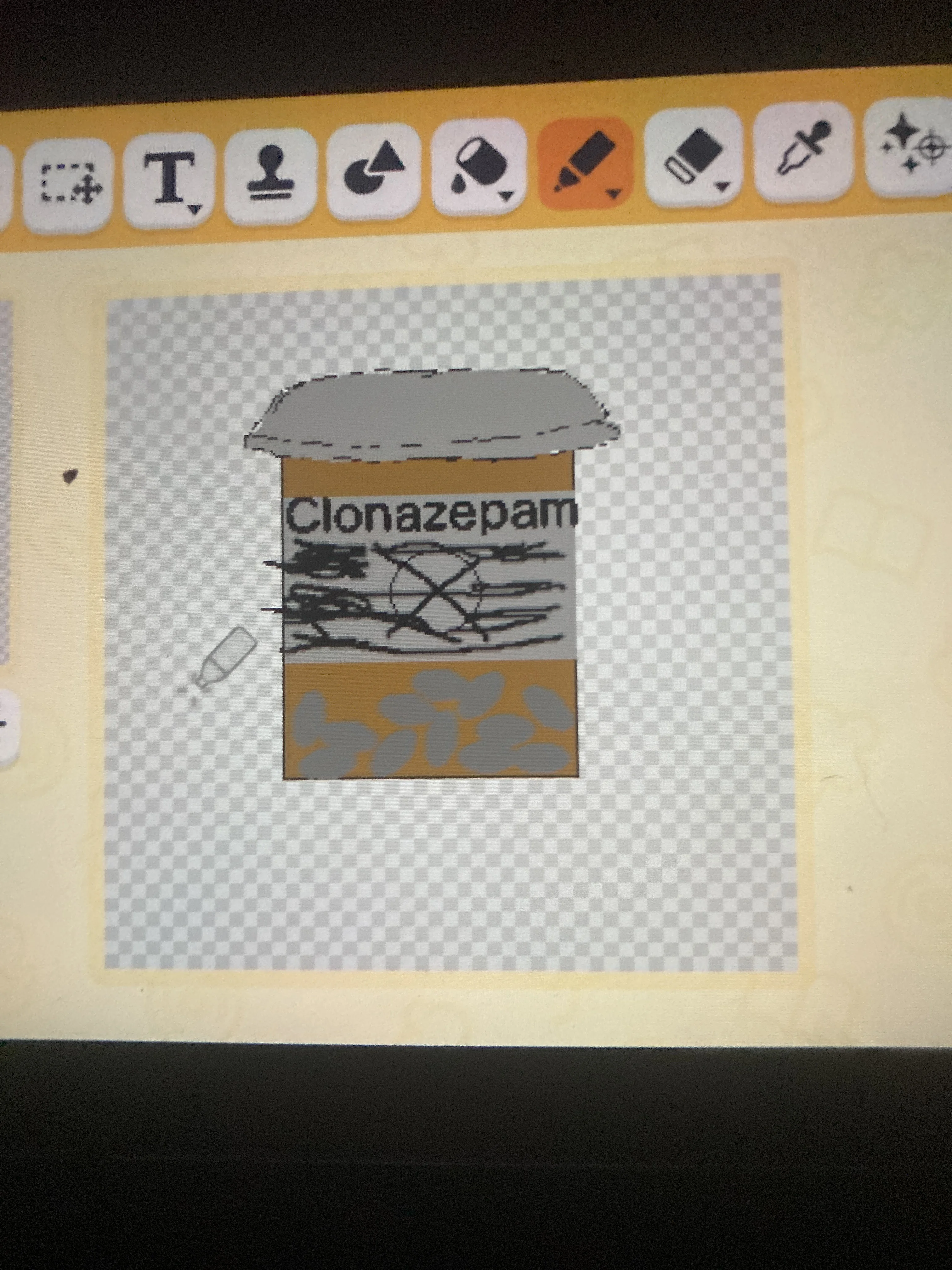 Tim's pills./Clonazepam pills.
