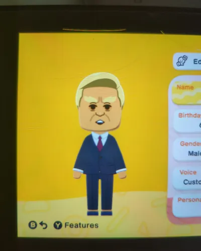 Mii-Porträt von Donald Trump