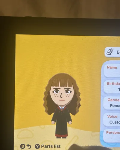 Mii portrait of Hermione Granger