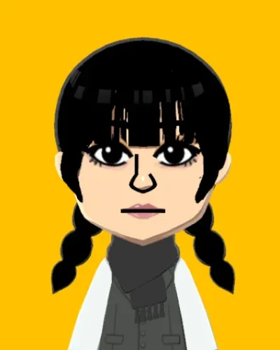 Mii portrait of Wednesday Addams