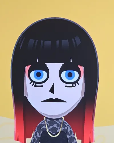Mii portrait of Ebony Dark'ness Dementia Raven Way