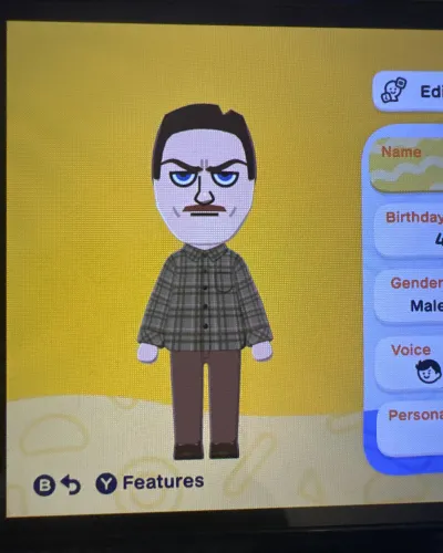 Mii-Porträt von Ron Swanson