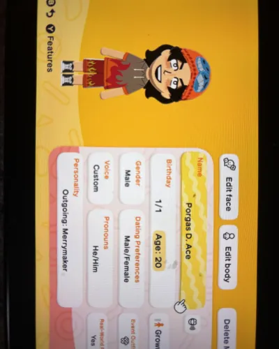 Mii portrait of Portgas D. Ace