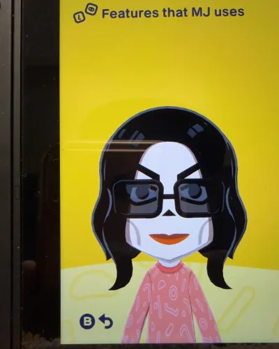 Mii portrait of Michael Jackson