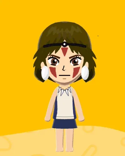 Mii-Porträt von San (Princess Mononoke)