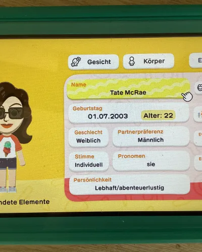 Mii-Porträt von Tate McRae