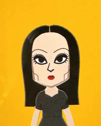 Mii-Porträt von Morticia Addams