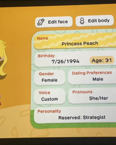 Mii-Porträt von Princess peach