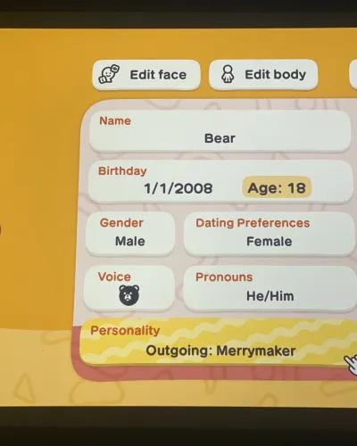 Mii portrait of Bear