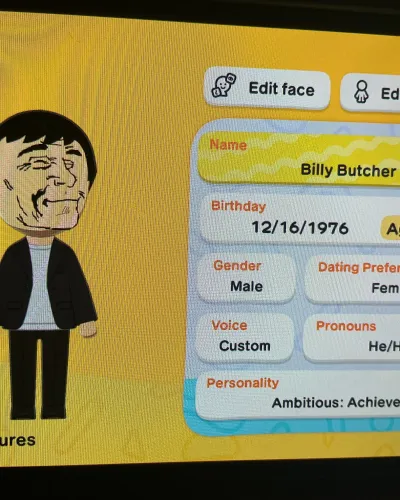 Mii-Porträt von Billy Butcher
