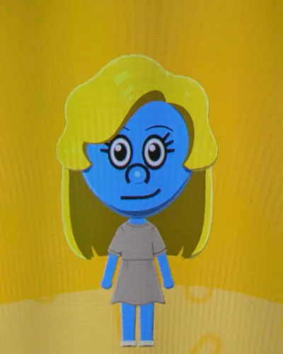 Mii portrait of Schlumpfine (Smurfette)