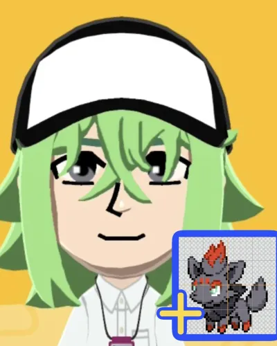 Mii-Porträt von N (Pokemon B&W) + Zorua