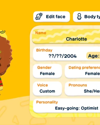 Mii portrait of Charlotte