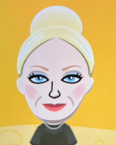 Mii portrait of Kim Woodburn