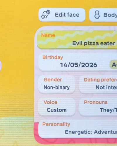 Mii portrait of Evil pizza eater