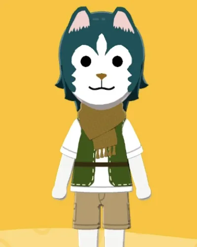 Mii portrait of Bruce the Husky (calico critter)