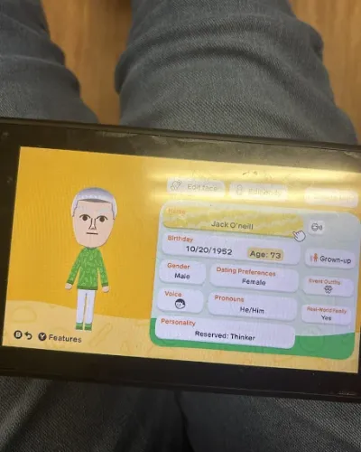Mii portrait of Jack O'neill