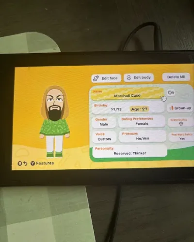 Mii portrait of Marshall Cuso