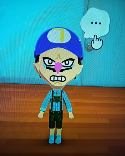 Mii portrait of Waluigi