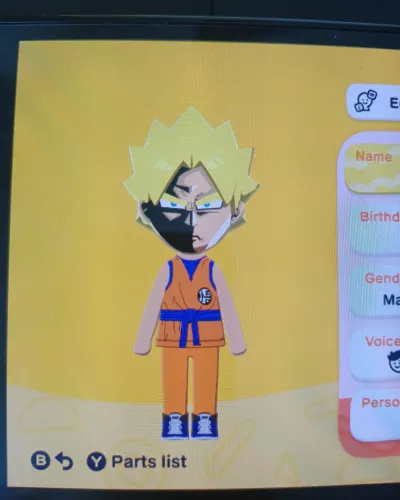 Mii portrait of Super Saiyan Goku