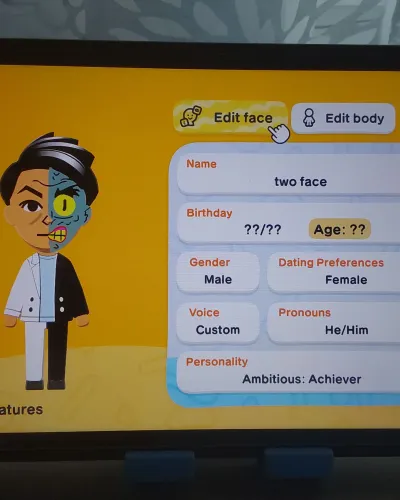 Mii portrait of Two Face