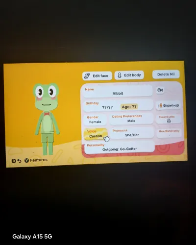 Mii-Porträt von Ribbit