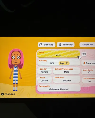 Mii portrait of Molly