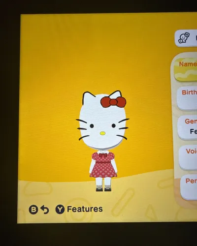 Mii portrait of Hello Kitty