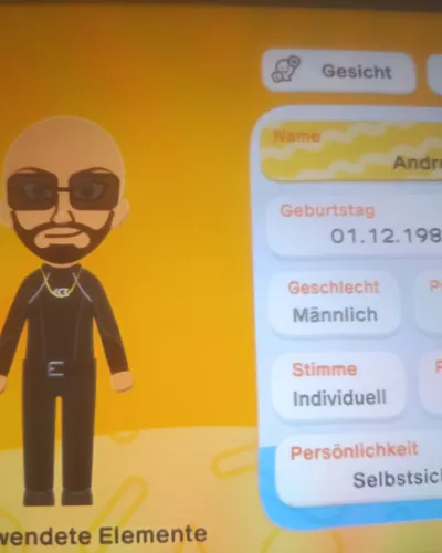 Mii-Porträt von Andrew tate