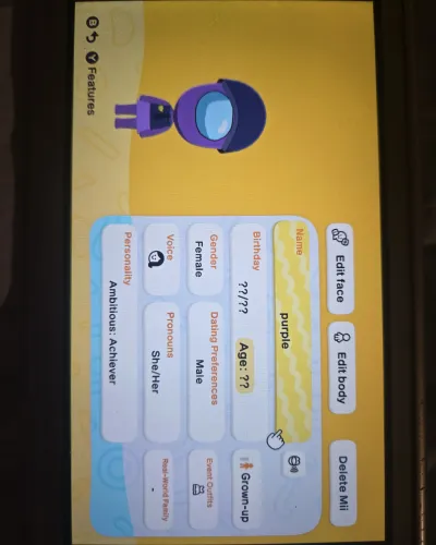 Mii-Porträt von Purple