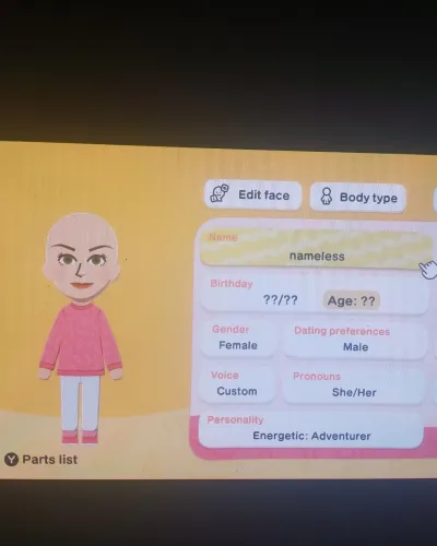 Mii-Porträt von Nameless from victoria