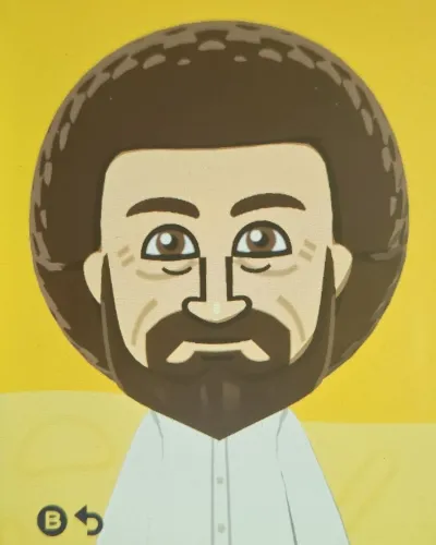 Mii portrait of Bob Ross