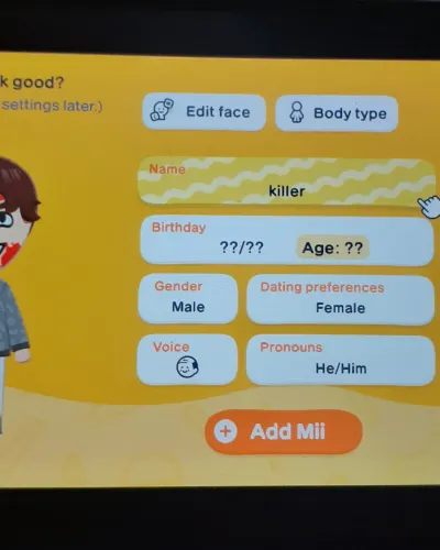 Mii portrait of Killer