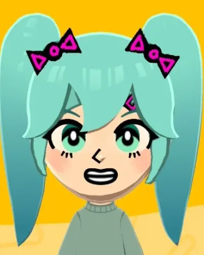 Mii portrait of Hatsune Miku (bows)