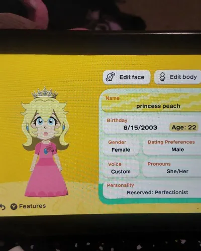 Mii-Porträt von Princess peach