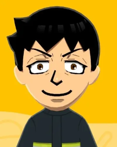 Mii-Porträt von Akitaru Ōbi (オウビ・アキタル)
