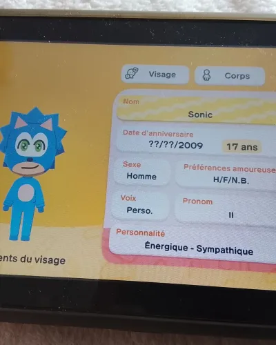 Mii-Porträt von Sonic