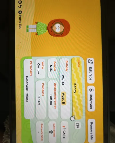 Mii portrait of Kenny