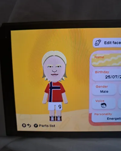 Mii portrait of Haaland