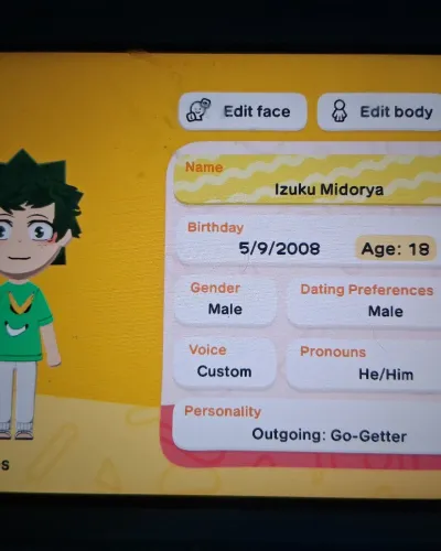 Mii portrait of Izuku midorya