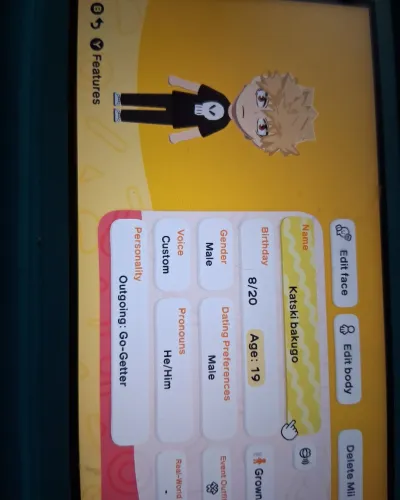 Mii portrait of Katsuki bakugo