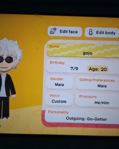 Mii portrait of Gojo