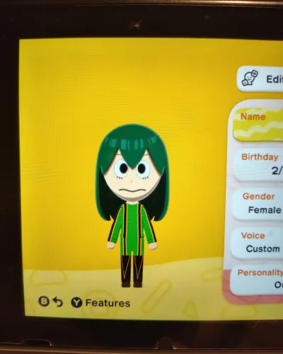 Mii-Porträt von Tsuyu Asui