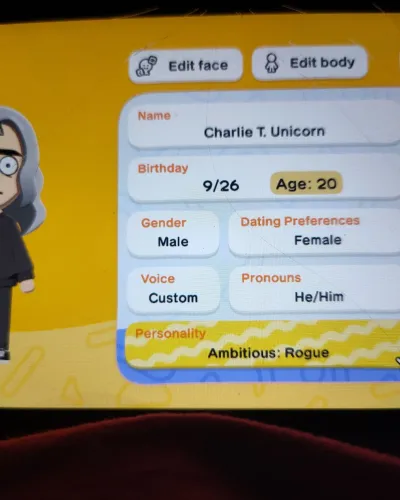 Mii-Porträt von Charlie the unicorn