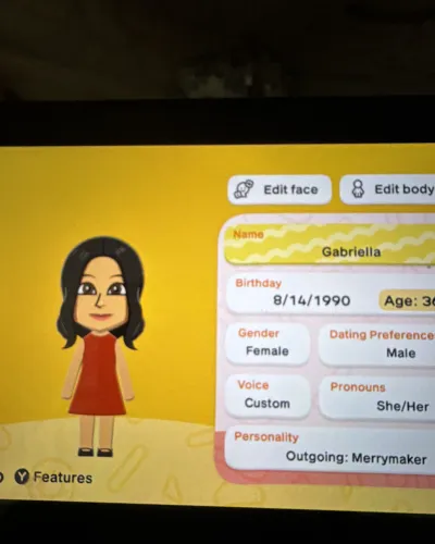 Mii-Porträt von Gabriella