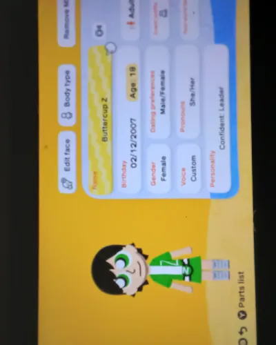 Mii-Porträt von Buttercup Z