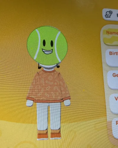Mii-Porträt von Tennis ball