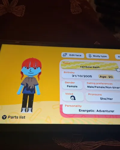 Mii-Porträt von Rainbow dash