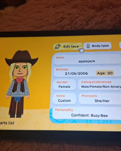 Mii-Porträt von Applejack