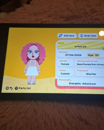 Mii-Porträt von Pinkie pie